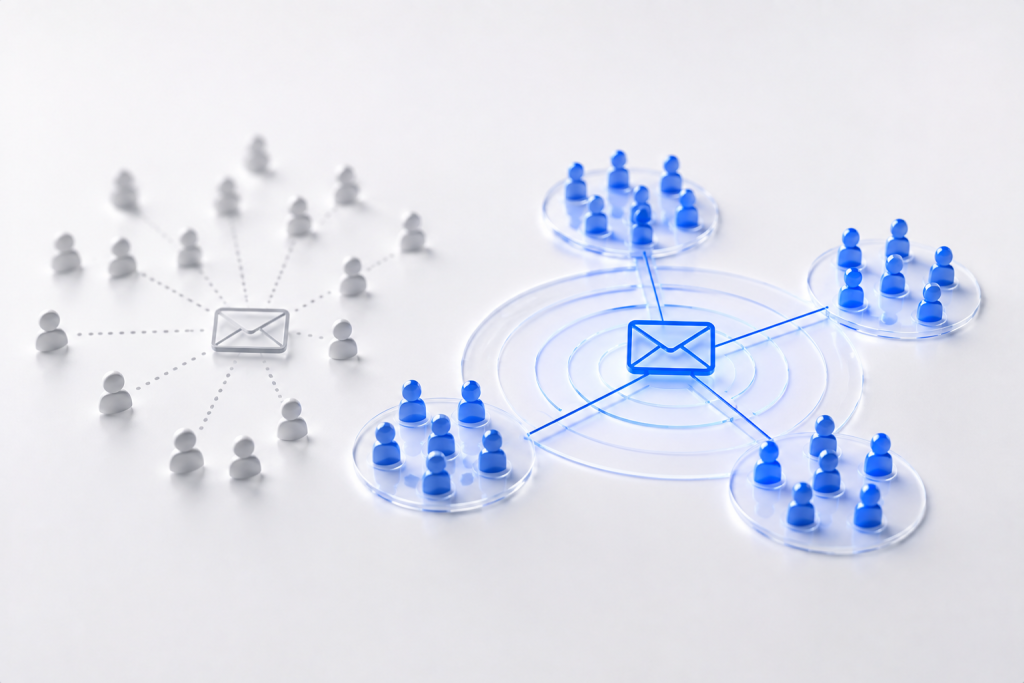 Email marketing segmentation dividing audiences into targeted customer groups